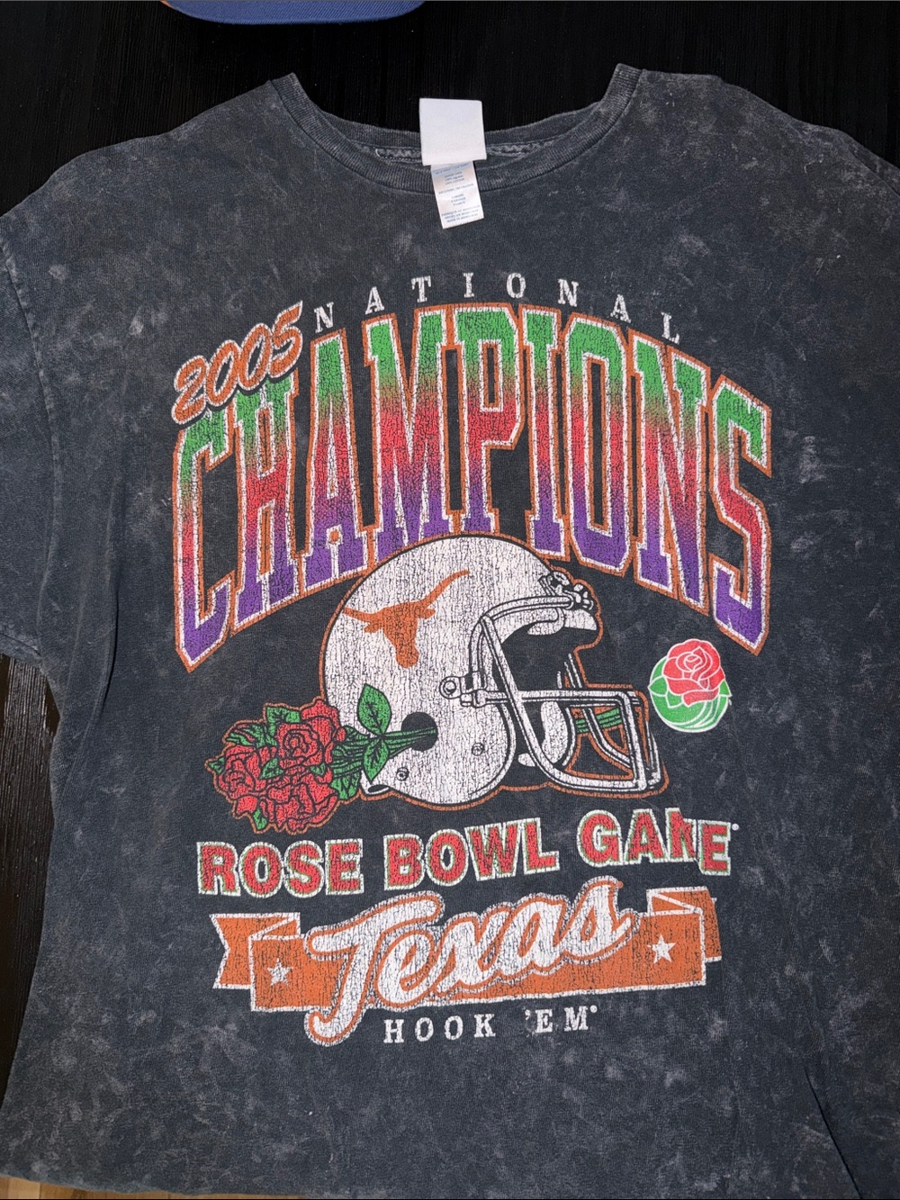 Longhorns 2005 National Champions Black Graphic Long Sleeve Tee